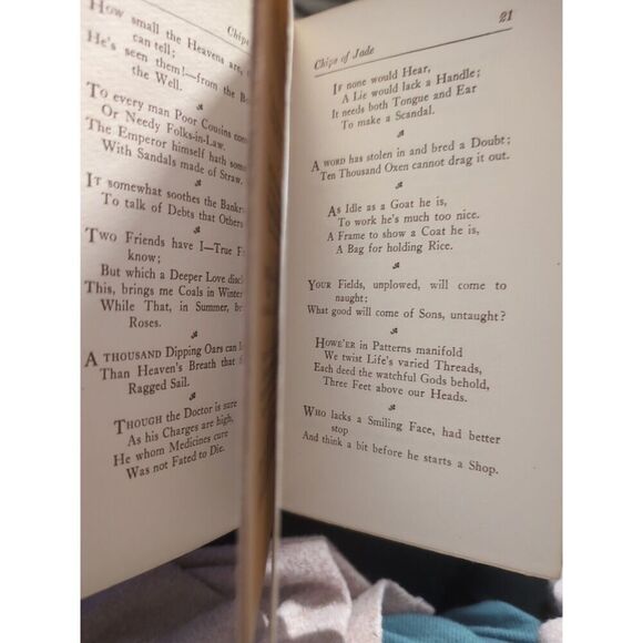 Chips of Jade Book of Chinese Proverbs in English Arthur Guiterman Antique 1921 - Picture 3 of 6